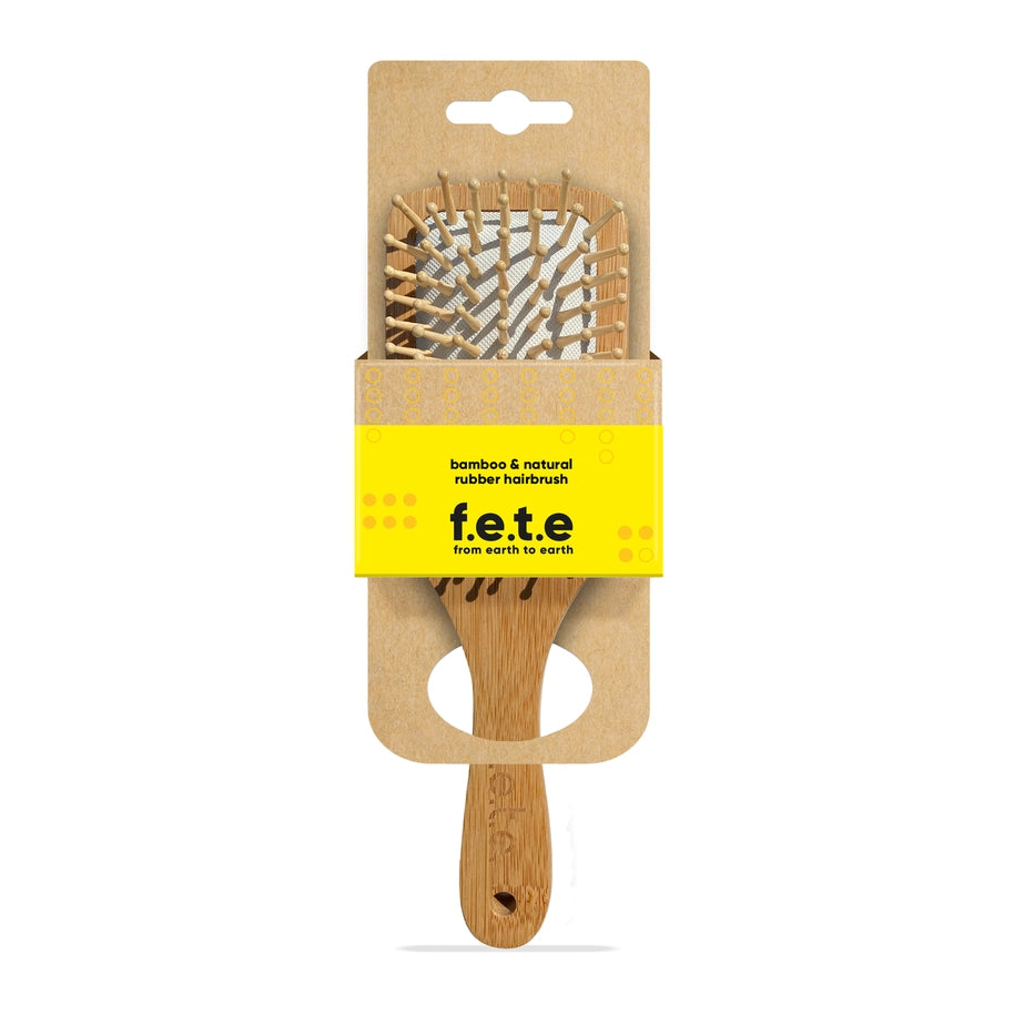Bamboo & Natural Rubber Hairbrushes - F.E.T.E image 0
