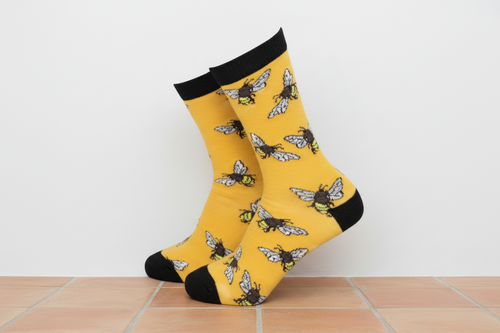 Bee Socks - White Wall & Terracotta Tiles
