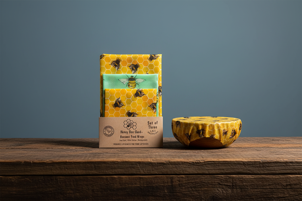 Beeswax Wraps - pack with wrapped bowl