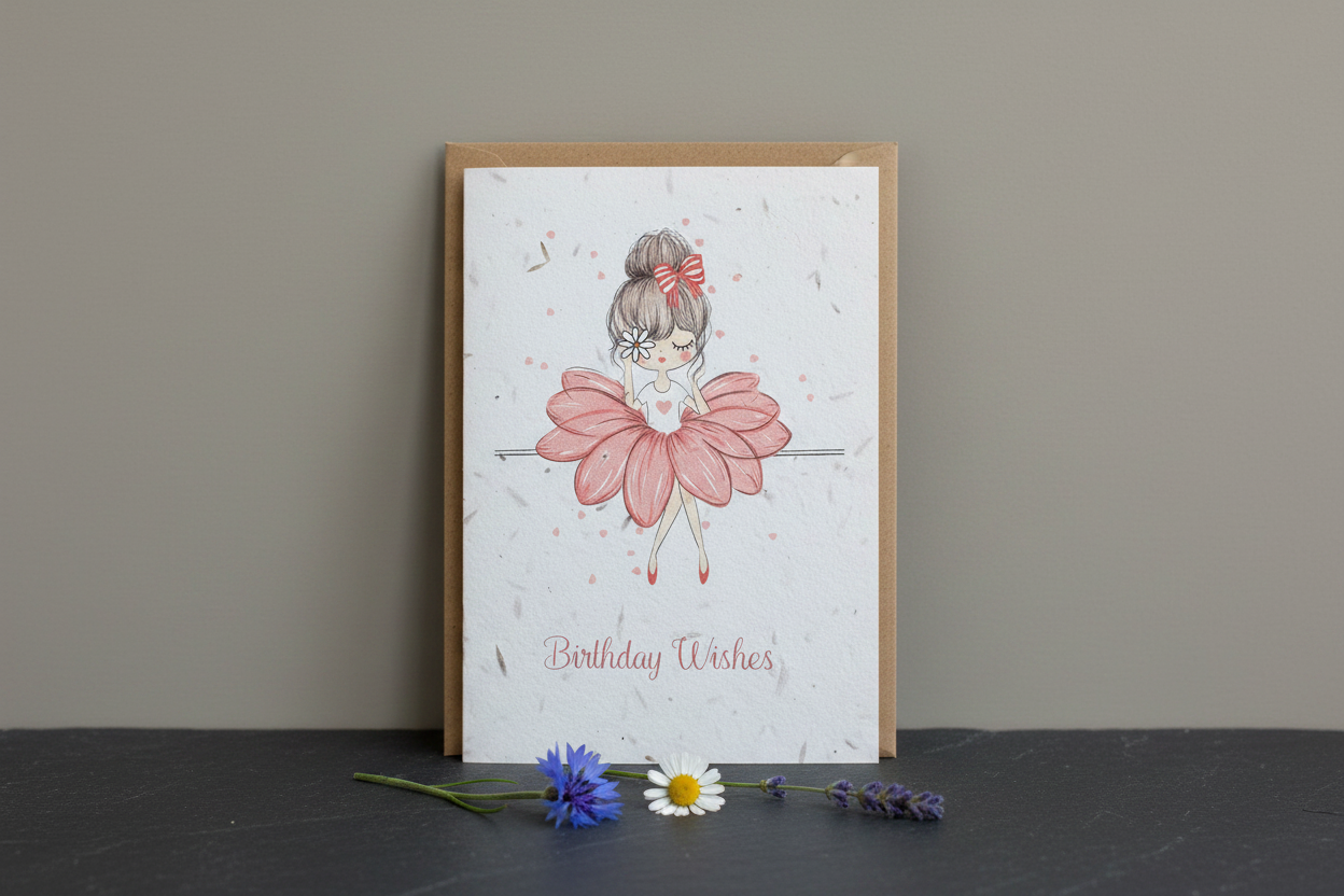 Birthday Ballerina Plantable Seed Card
