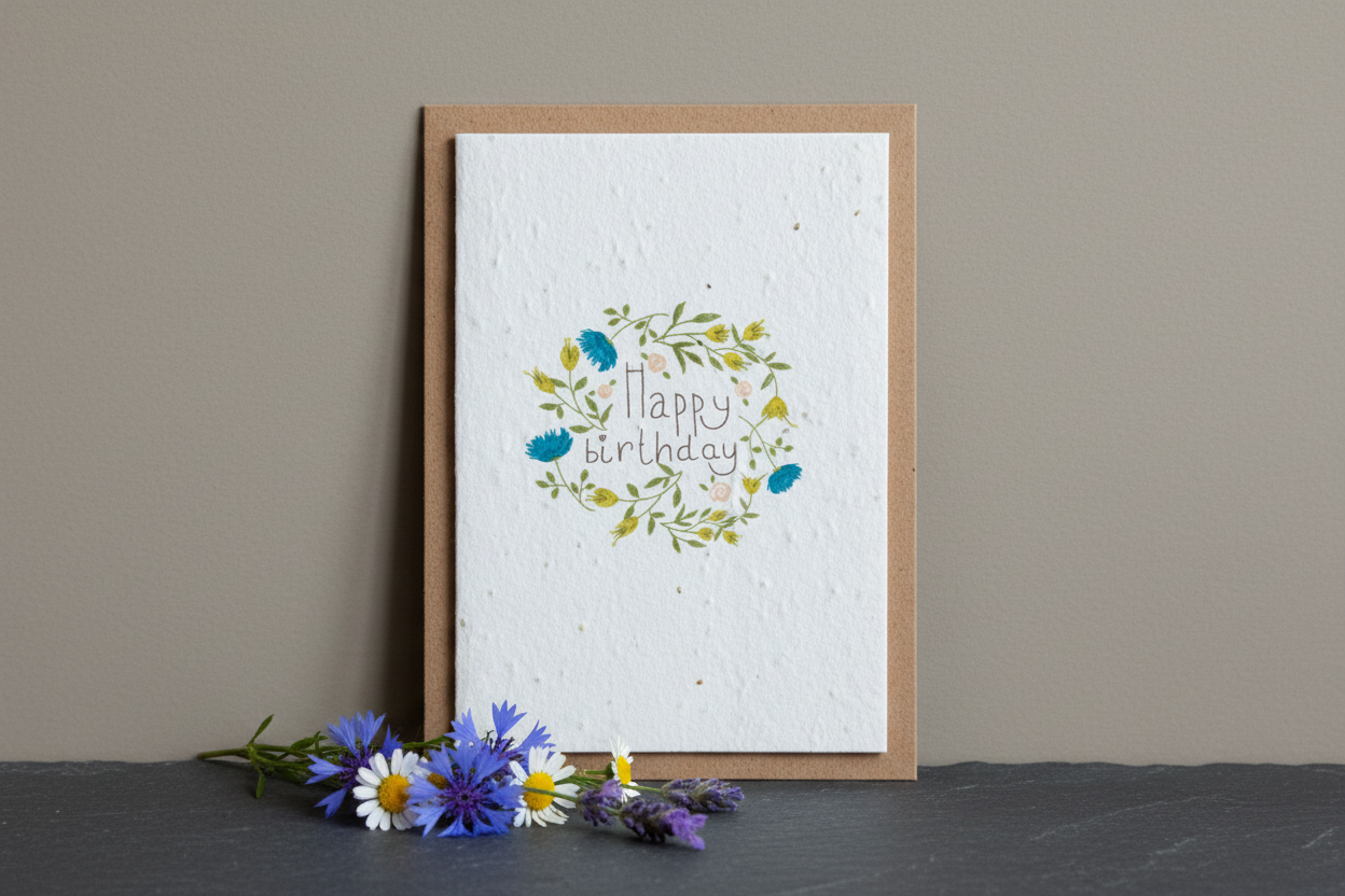 Birthday Flower Wreath Plantable Seed Card