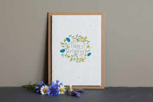 Birthday Flower Wreath Plantable Seed Card