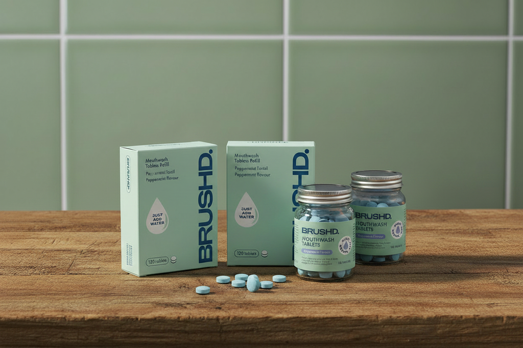 BRUSHD Mouthwash - Boxes & Jars Combined