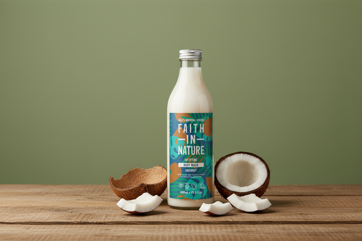 Coconut Body Wash label transfer