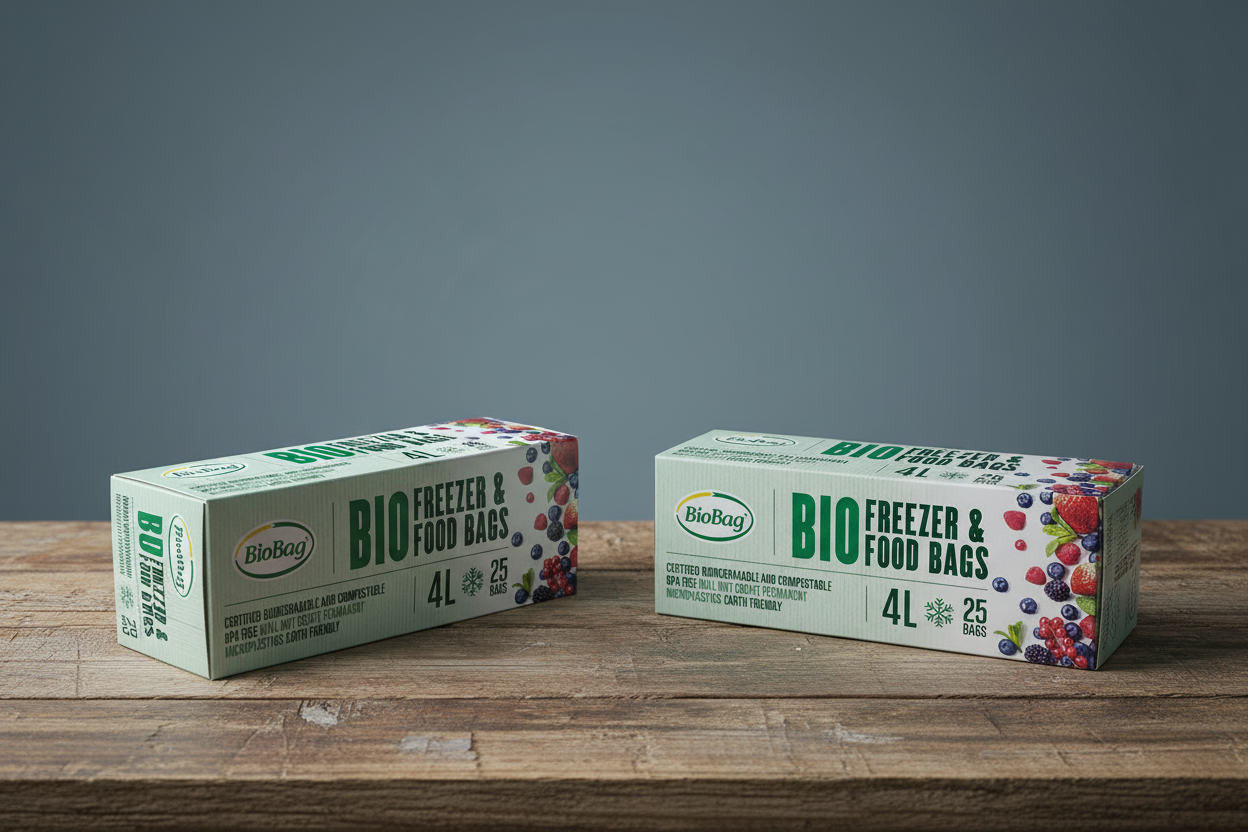 Compostable Food & Freezer Bags 4L - two boxes scattered