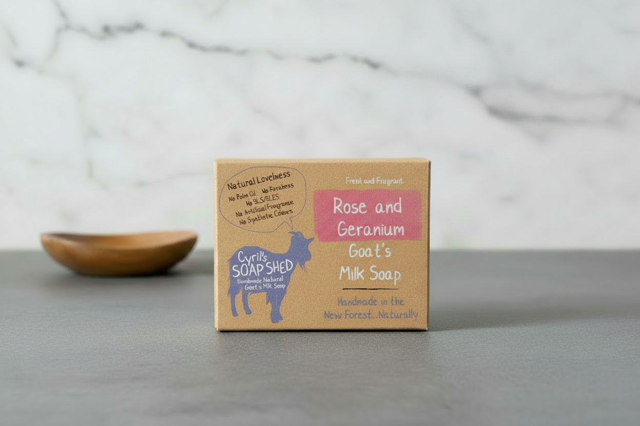 Cyril's Soap Shed Rose & Geranium - Box with Soap Dish