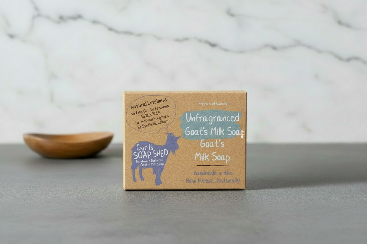 Cyril's Soap Shed Unfragranced Goats Milk - Box with Soap Dish