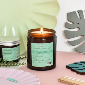 Natural Spa Coconut Wax Candle - Sage & Lime image 0