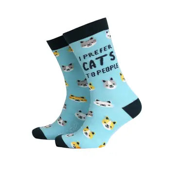 Bamboo Sock's -  Men's - I Prefer Cats to People image 0
