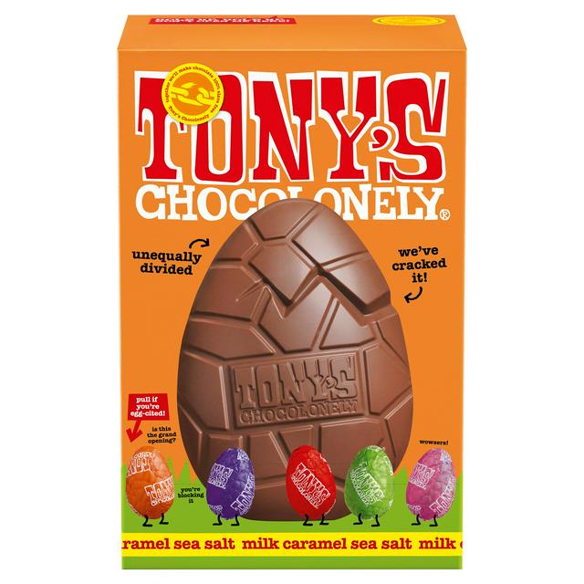 Tony’s Chocolonely Milk Caramel Sea Salt Giant Easter Egg - 242g image 0