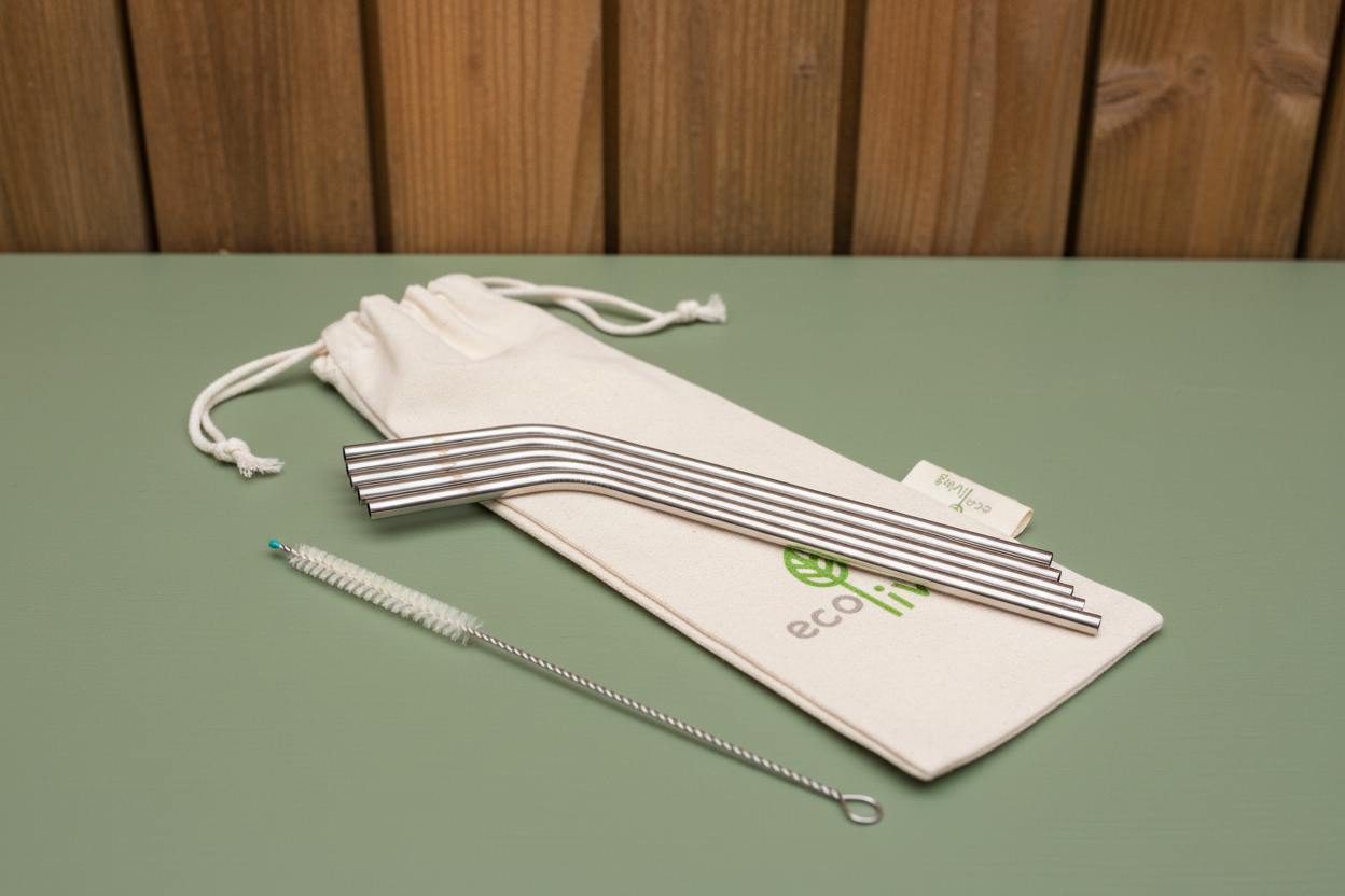 EcoLiving Bent Straws - Fence Background