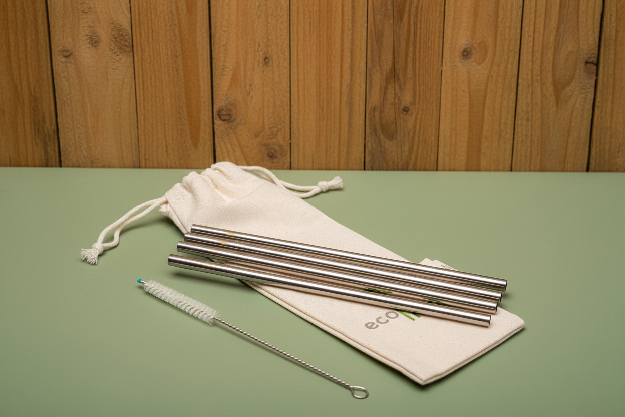 EcoLiving Straws - Fence Background