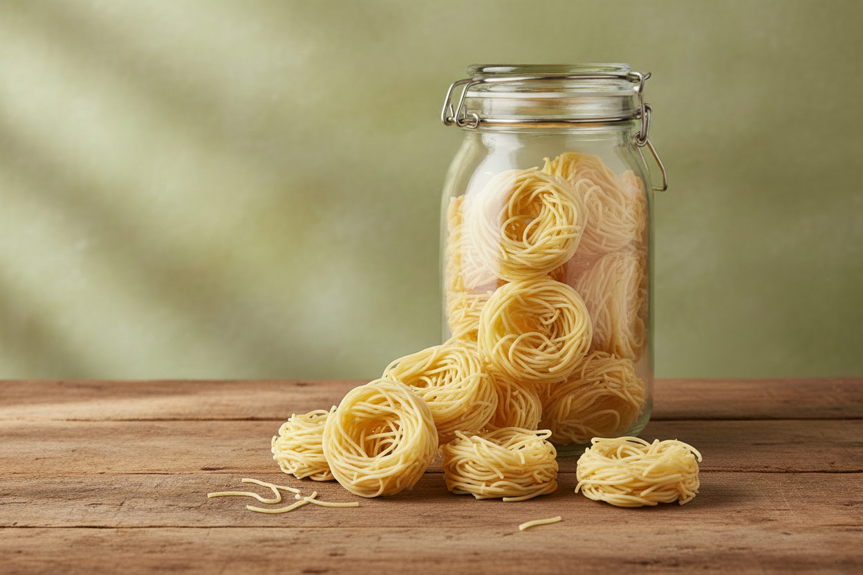 Egg Noodle Nests in Kilner Jar