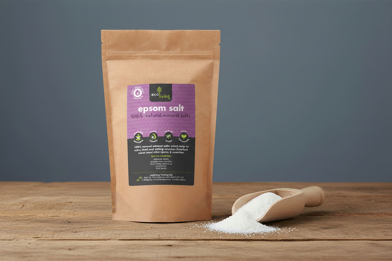 Epsom Salt - Large Pouch - Hero with Wooden Scoop