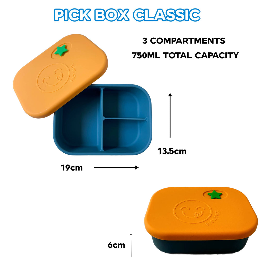 Lunch Box - Pick Box Classic - 3 Compartment Silicone