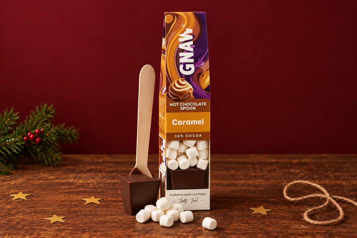 Gnaw Hot Chocolate Spoon - Christmas Scene