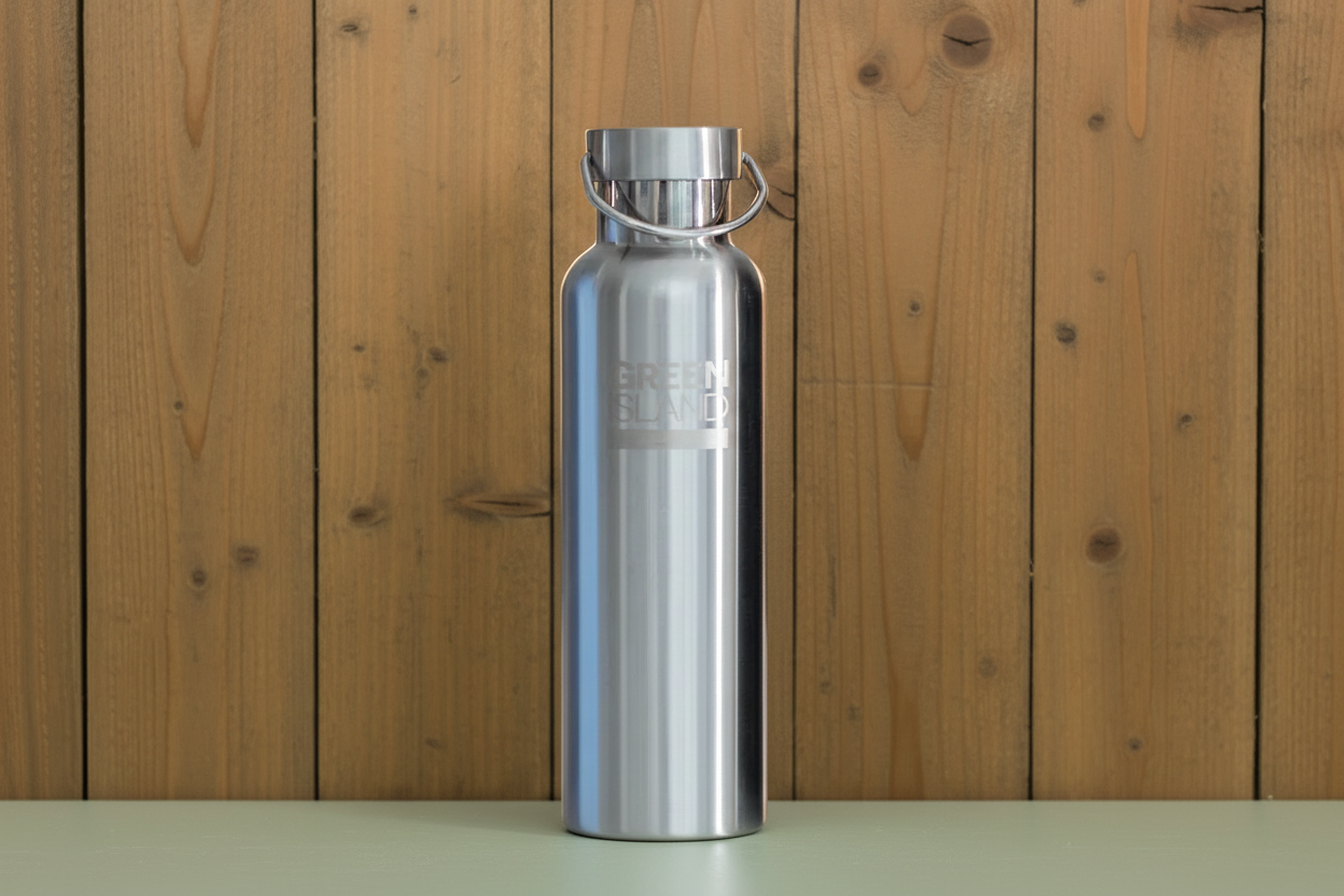 Green Island Stainless Steel Bottle — Out and About Scene