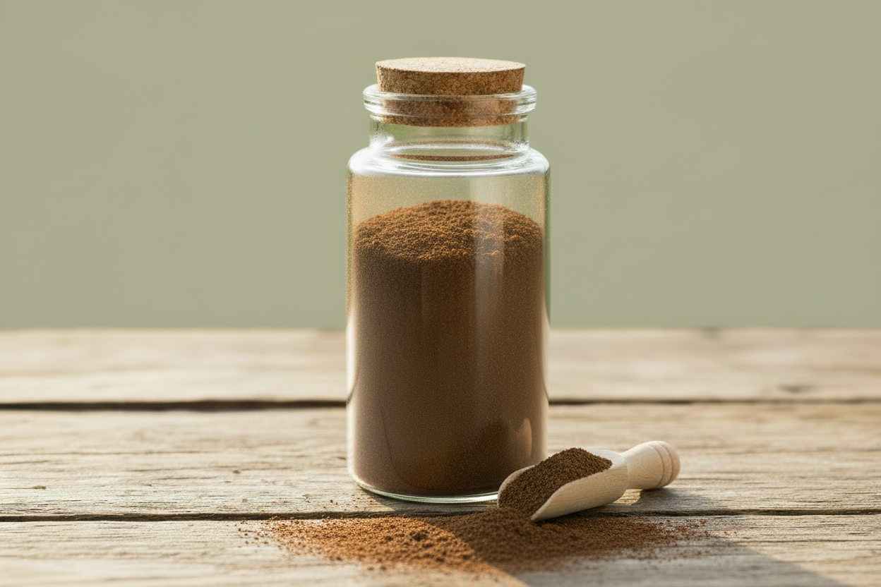 Ground cardamom dark brown jar