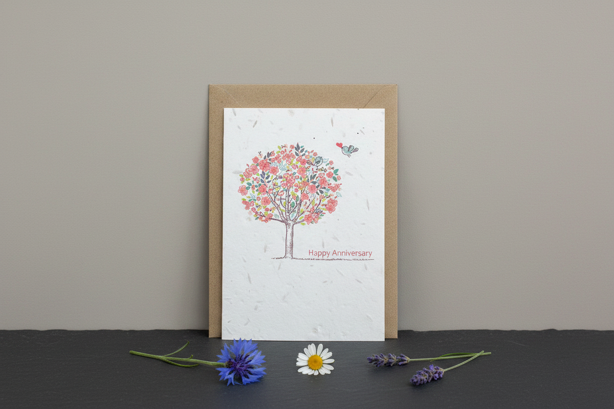 Happy Anniversary Tree Plantable Seed Card | Wildflower Seeds | Eco ...