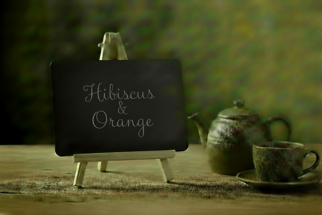 Hibiscus & Orange 3 Lines Chalkboard