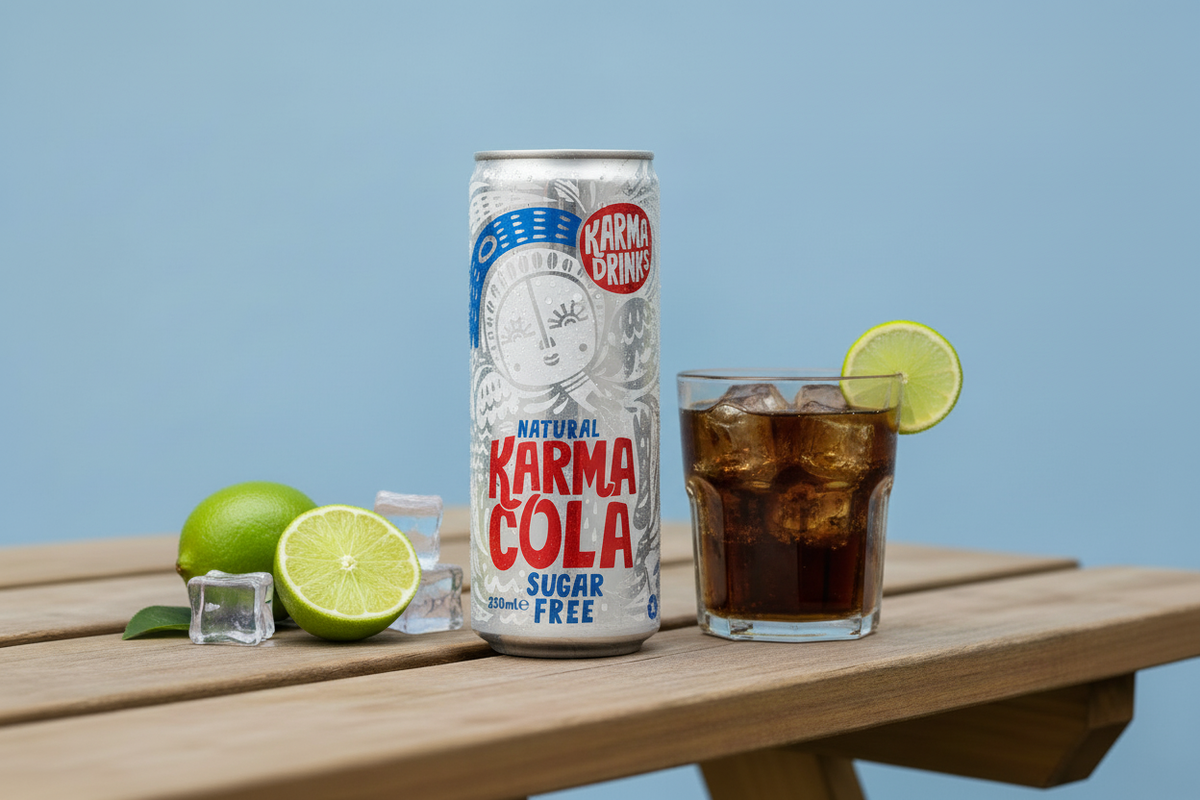 Karma Drinks Organic Sugar Free Cola 250ml | Natural Stevia | Plastic ...