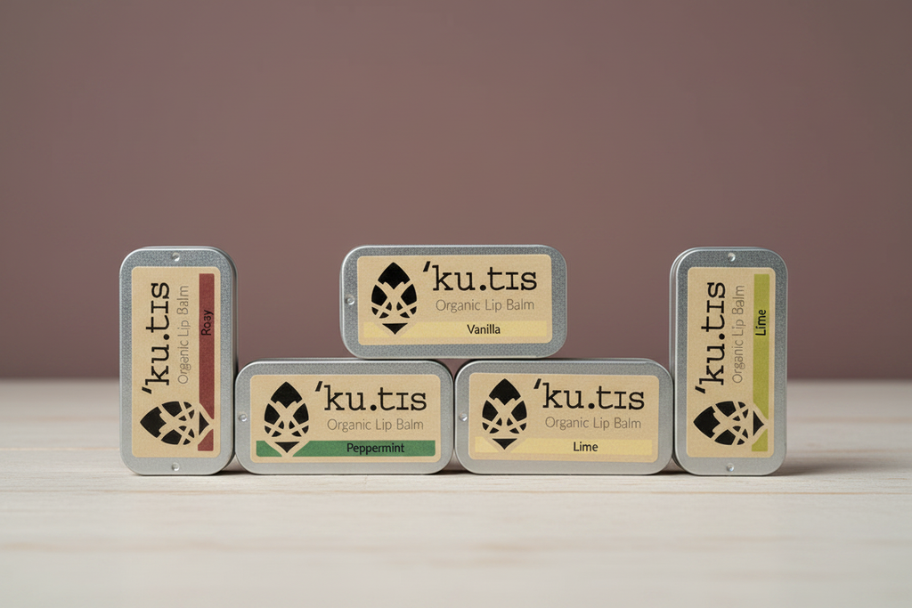Ku.tis Organic Lip Balm - Two Rows - Deep Dusty Mauve