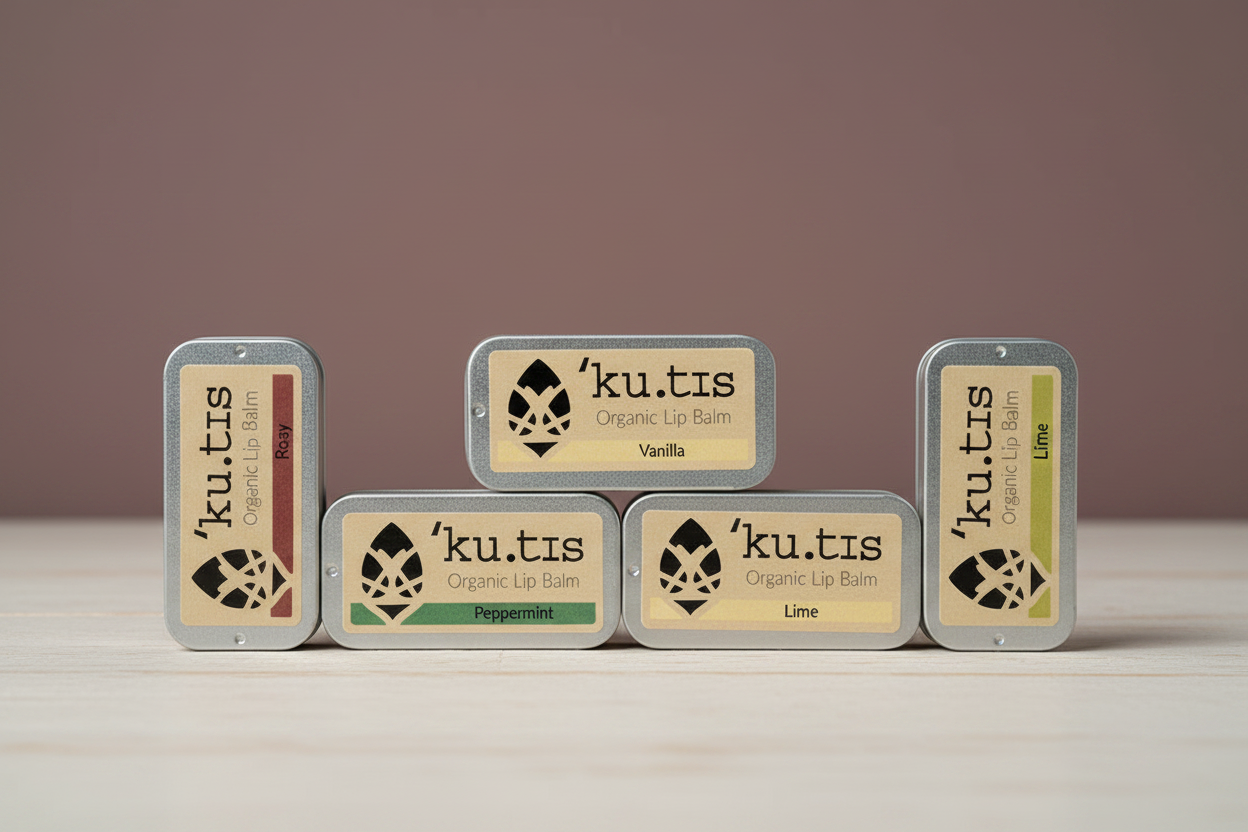 Ku.tis Organic Lip Balm - Two Rows - Deep Dusty Mauve