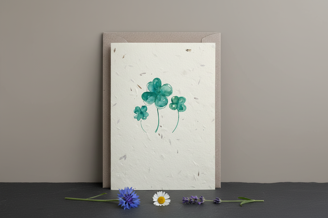 Lucky Clover Plantable Seed Card - One Envelope