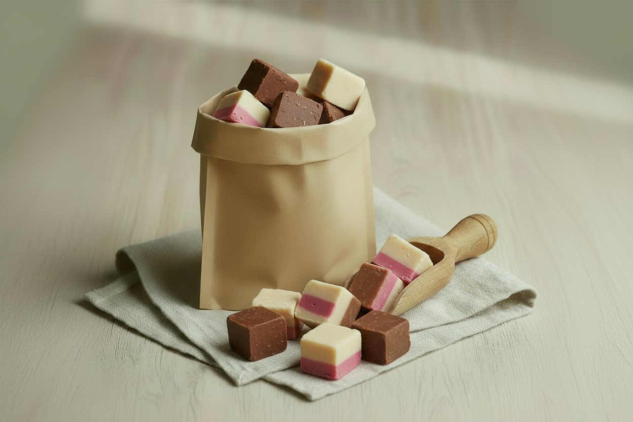Mixed fudge blocks kraft bag