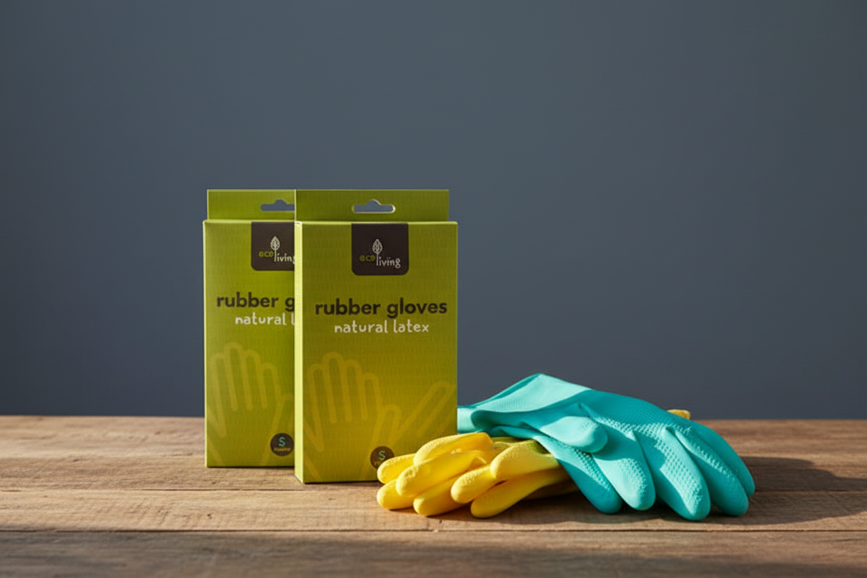 Natural Latex Rubber Gloves - Two Boxes with Gloves