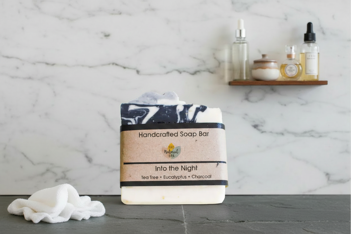 Natural Spa Into the Night — Marble Bathroom Scene