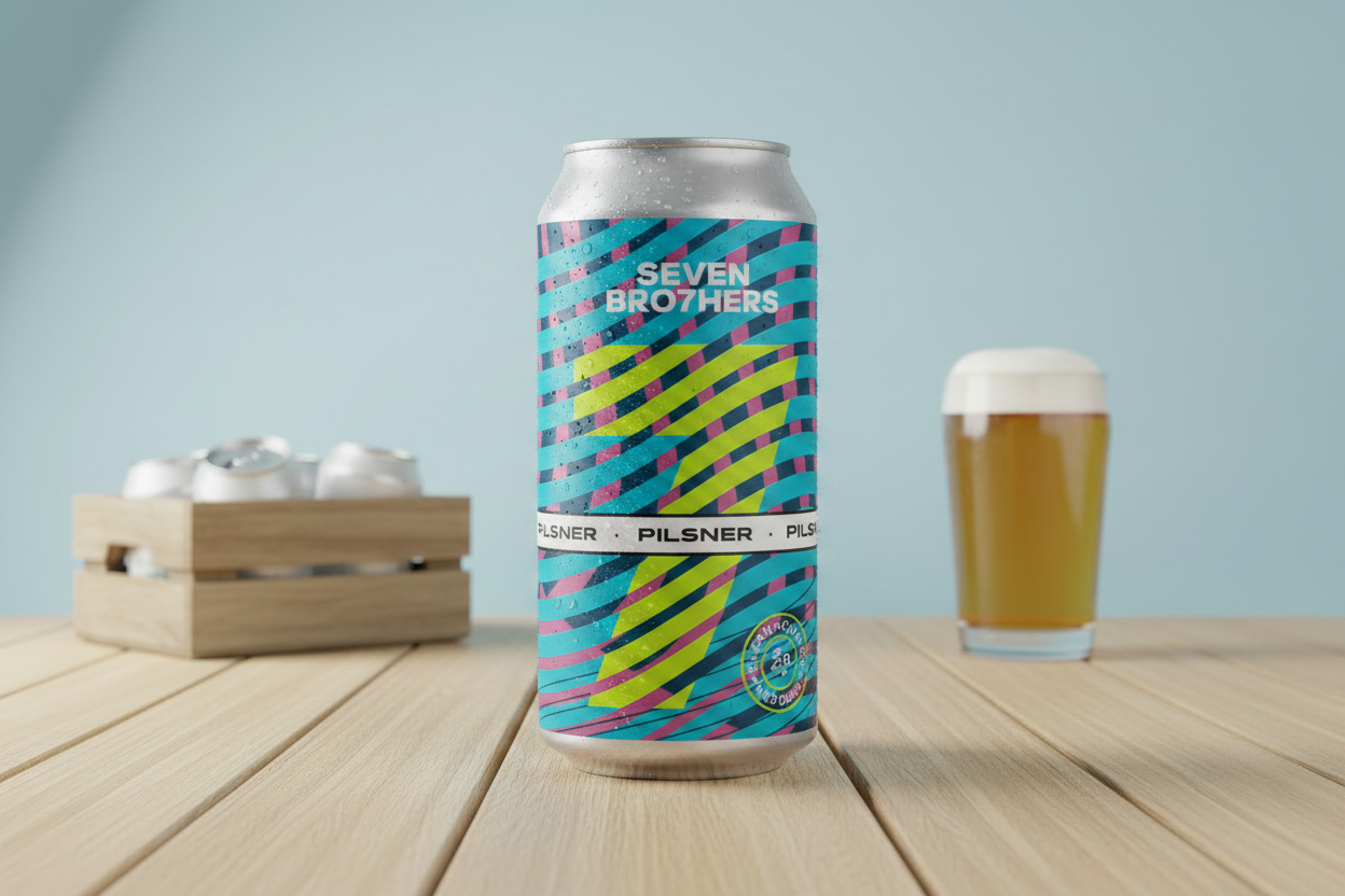Seven Bro7hers Pilsner 440ml Can | 5% Craft Lager – Fantastic - No Plastic