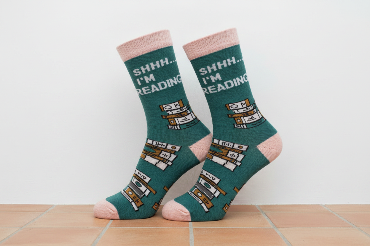 Shhh I'm Reading Socks - Correct Orientation