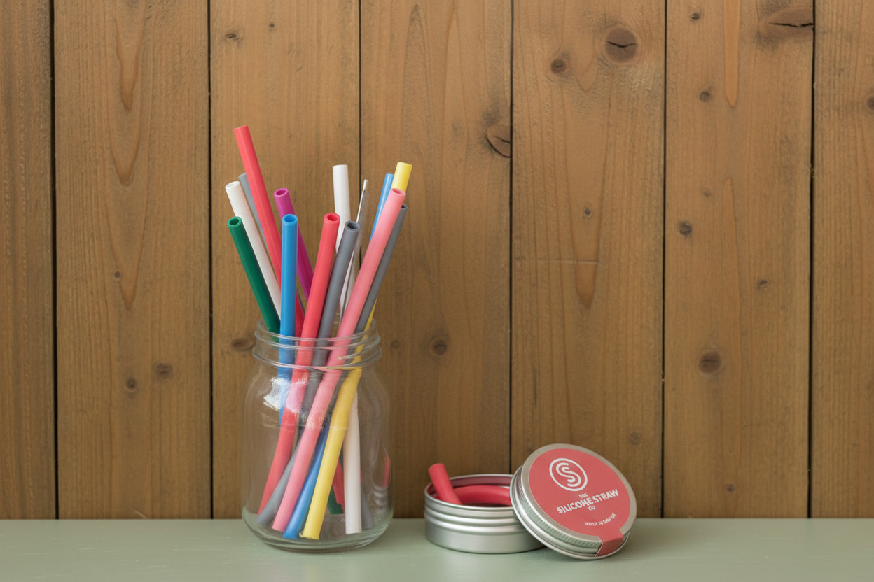Silicone Straw Co - Glass Jar + Tin