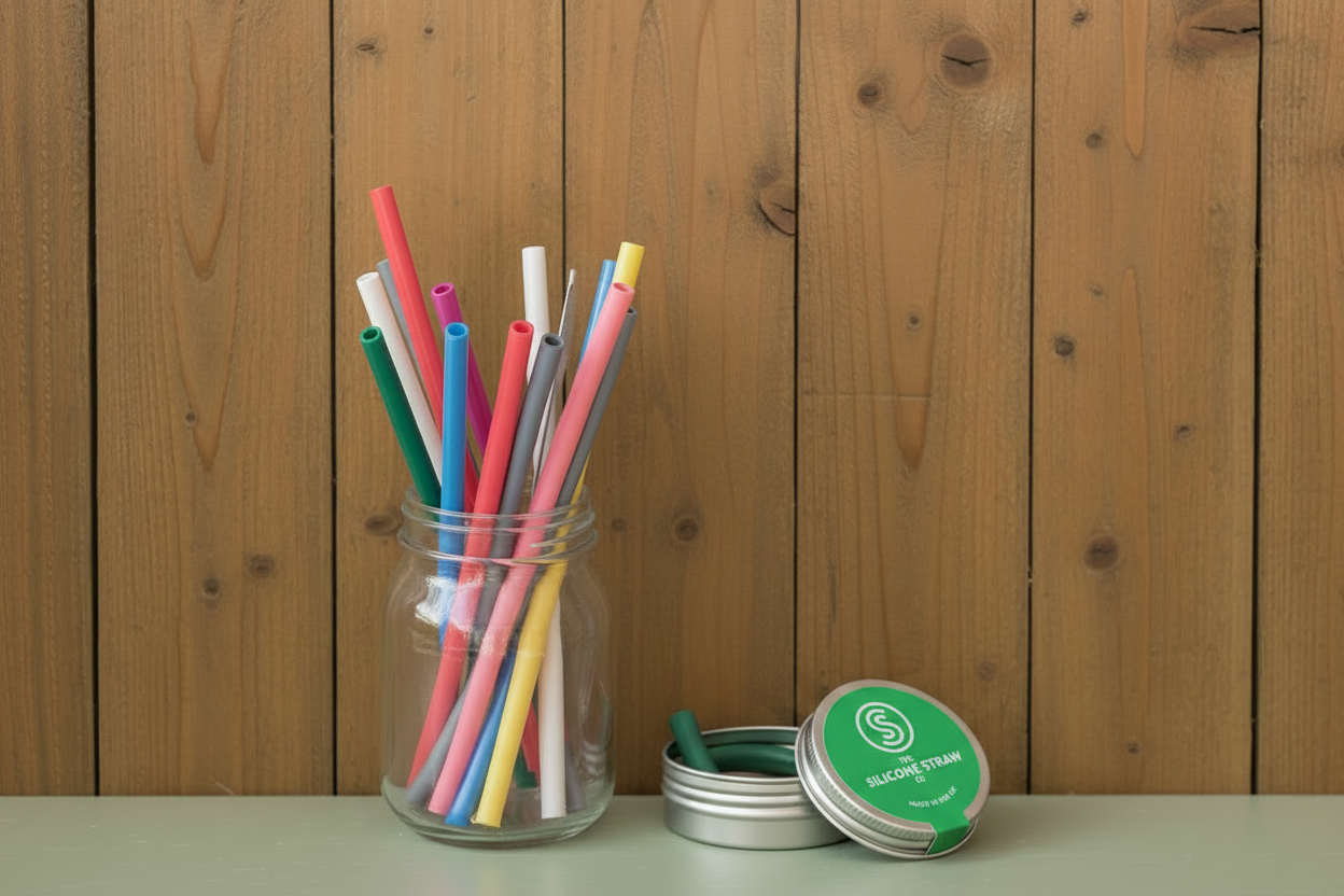 Silicone Straw Co - Green Tin Fixed