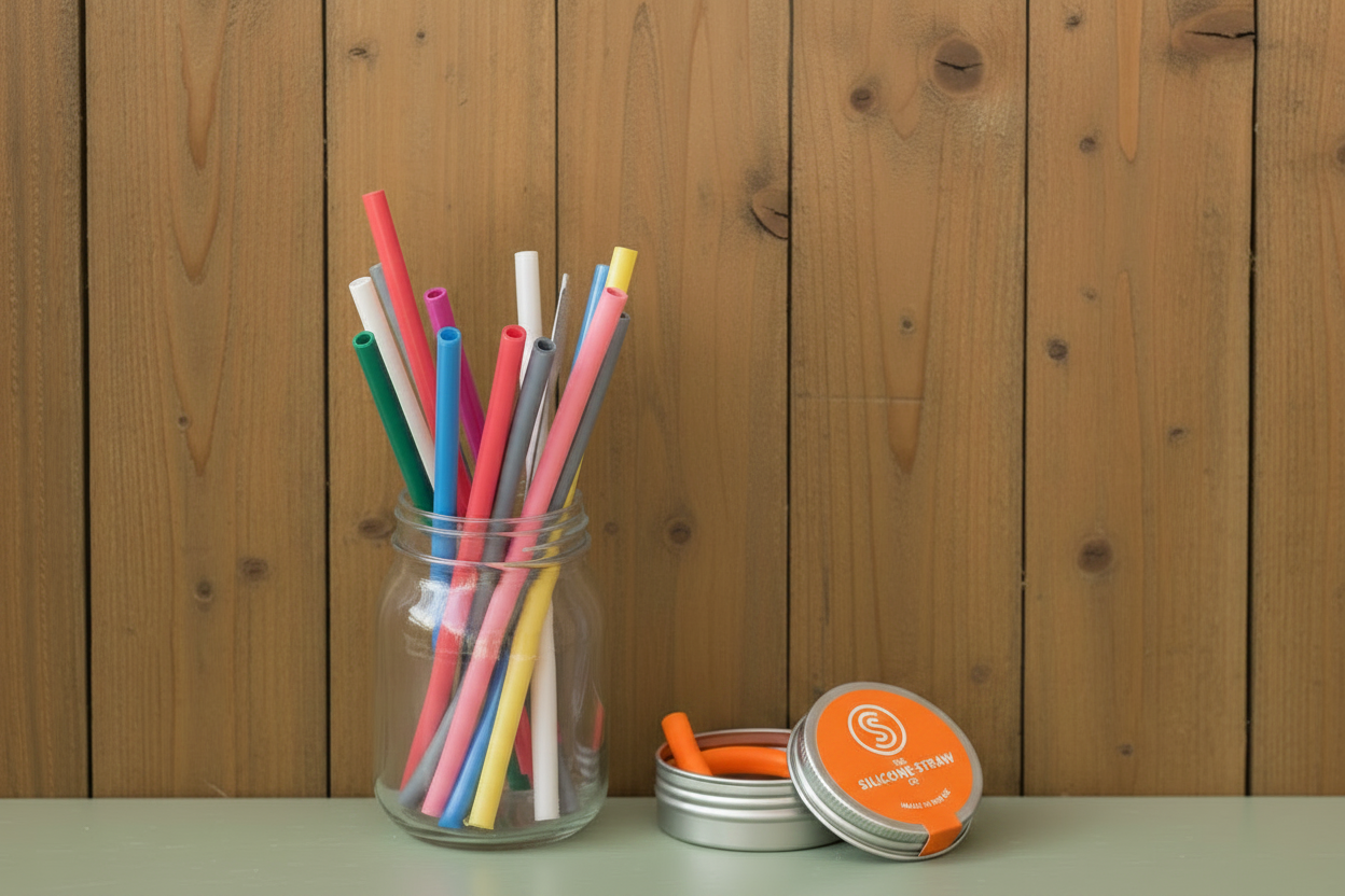 Silicone Straw Co - Orange Tin