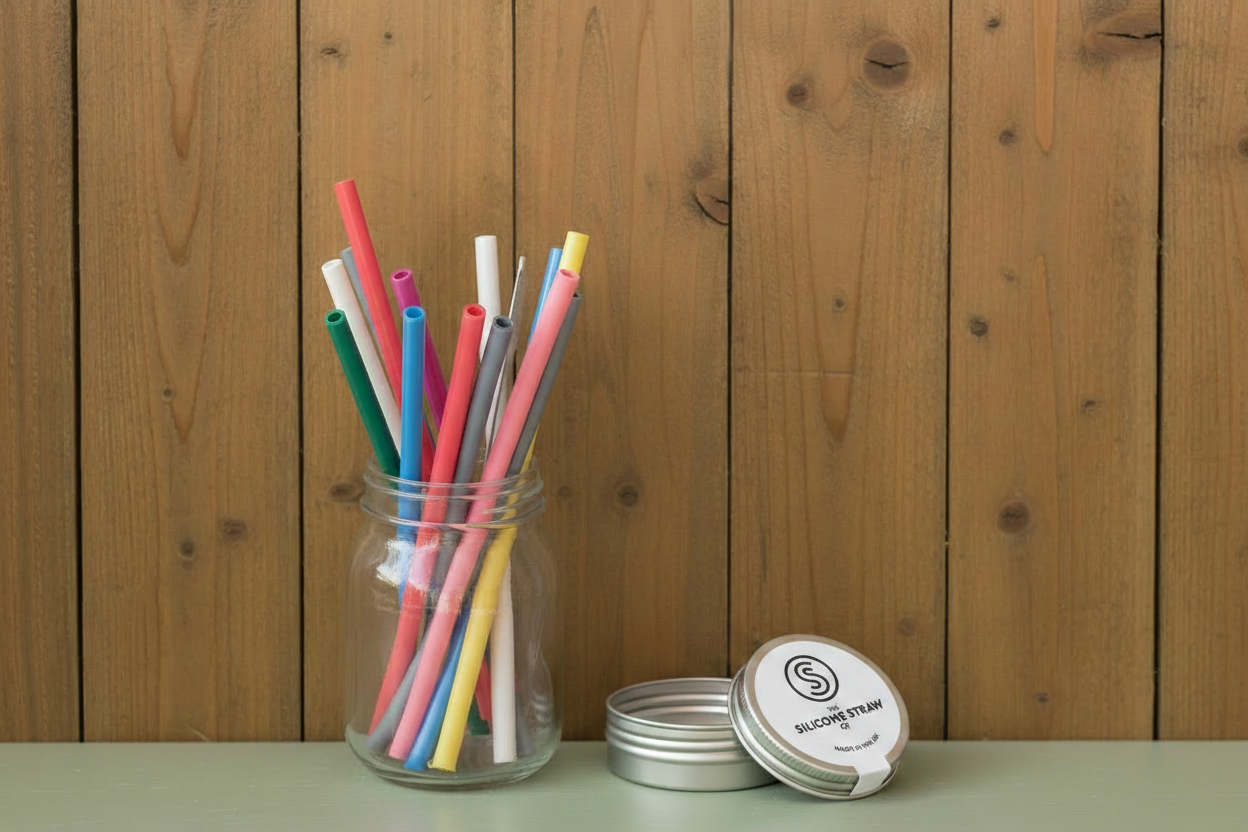 Silicone Straw Co - White Tin