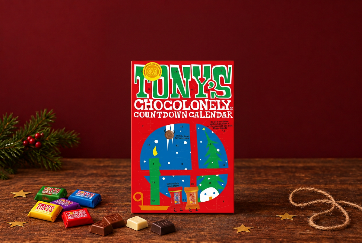 Smaller tall rectangular Tony’s calendar in the festive scene