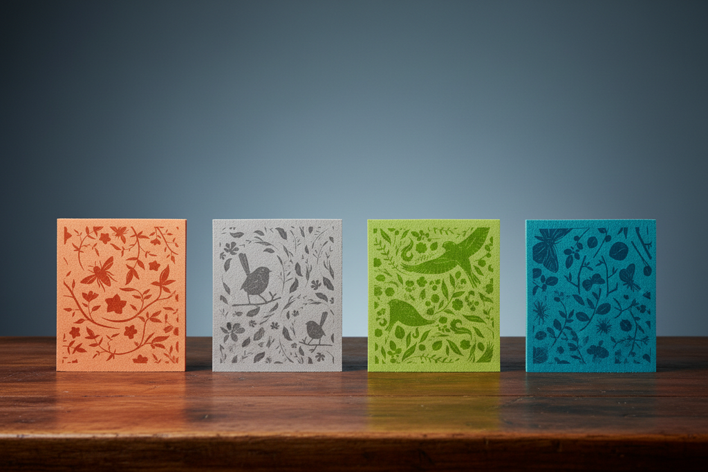 Sponge Cloths - all 4 botanical upright