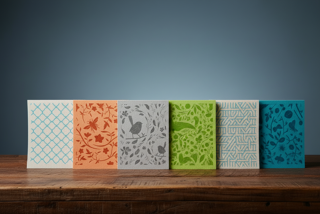 Sponge Cloths - all 8 in one row