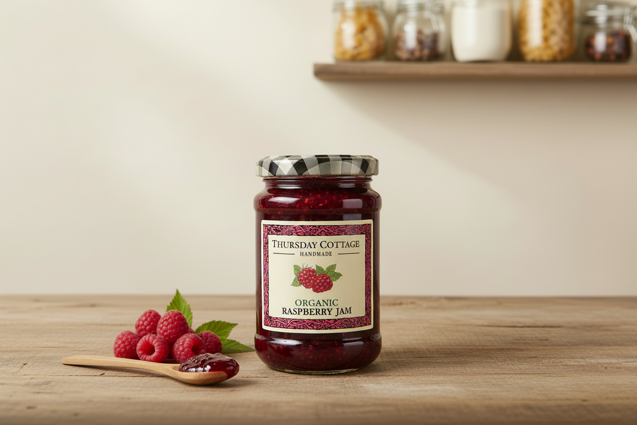 Thursday Cottage Organic Raspberry Jam Pantry Style