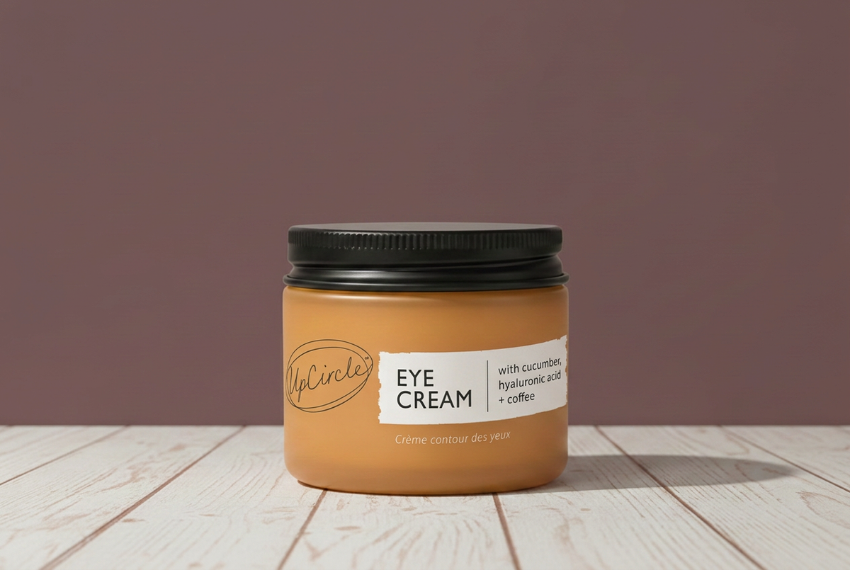 UpCircle Eye Cream in the matching dusty mauve scene