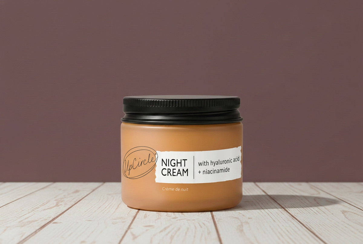UpCircle Night Cream in the matching dusty mauve scene