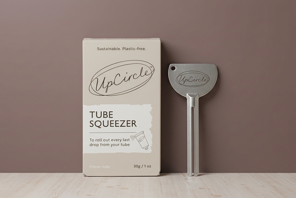 UpCircle Tube Squeezer and box in the matching mauve scene