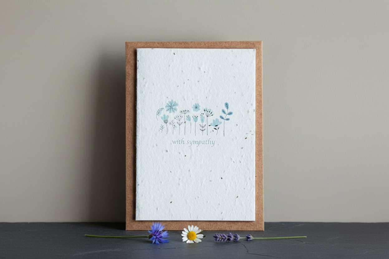 With Sympathy Plantable Seed Card - Minimal Flowers