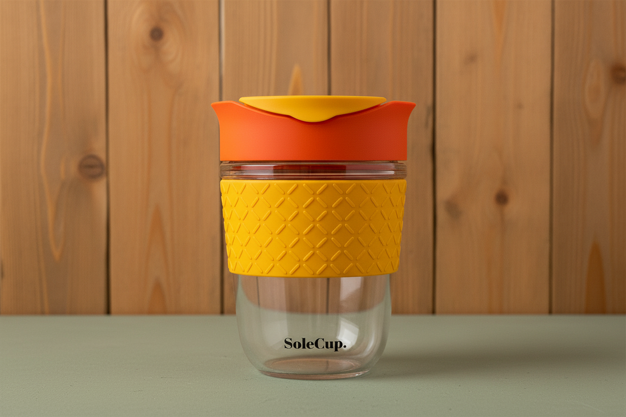 Yellow/Orange Glass Cup - Hero Fresh